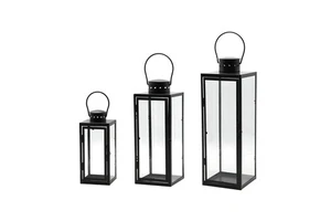 Three Sizes Metal Candle Lantern With Handle For Indoor Home Decoration And Outdoor Garden For Night Light Pathway