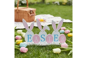 Modern Spring Easter Bunny Wooden Hanging Ornament-Fashionable