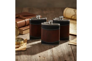 Vintage 6/7/8oz Stainless Steel Flask Metal Drinking Whisky Hip Flask With Leather Sleeve Gift For Men