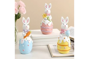 Easter Creative Resurrection Egg Rabbit Outdoor Garden Decoration Home Party Ornament Gift