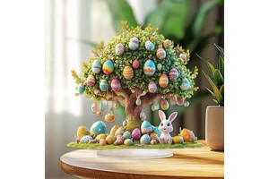 Wholesale Easter Decoration Resurrection Egg Bunny 2D Acrylic Craft Home Living Entryway Desktop Ornament Holiday Decoration
