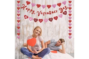 Romantic Glitter Happy Valentine Day Bunting