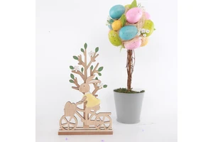 Easter Wooden Bunny Tabletop Ornament Natural Color 15x25.5cm Insun Brand Holiday Decoration Dropshipping Product