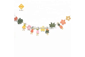 2023 New Products Ideas Hawaiian Luau Party Decoration Flamingo Supplies Aloha Banner Party Garland