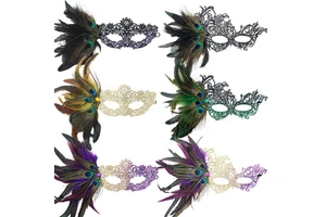 Cosplay Venetian Carnival Masquerade Italian Mask Wedding Venice Feather Party Mask for Party Holiday Supply