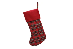 New Products Christmas Stockings Christmas Decorations Fabric Plaid Christmas Stocking