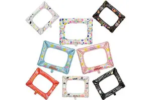 Wholesale Adult Photo Frame Aluminum Film Balloon Eco-Friendly Birthday with Colorful Scene Layout Party Atmosphere Decoration