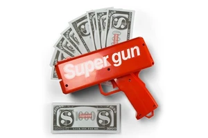New Arrival Plastic Durable Electronic Money Gun Kids Adults Banknotes Fashion Toy Club Bar Holiday Wedding Birthday Party