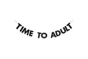 1 Pc Time to Adult Banner,18th Birthday Banner Decoration for Boys Girls Happy 18th Birthday Decorations Party Supplies Sign