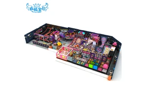 500 SQM Custom Children Kids Commercial Playground Equipment With Trampoline Ball Pit Slide For Kids Amusement Centers