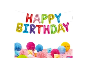 For Kids Adult Letter Balloons Party Decorations Aluminum Foil Balloons Colorful Happy Birthday 16 Inch Balloon Set