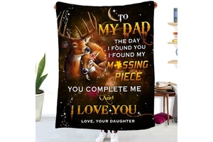 Best Daddy Ever Customized Photo Jacquard Blanket Dad's Personalized Memories Souvenir for Father's Day Printed Style Gift