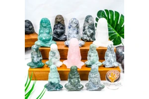High Quality Mother's Day Crystal Crafts Natural Crystal Quartz Goddess Statues Pregnant Goddess Mother of the Earth for Gift