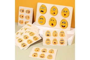 Wooden Egg Expression Matching Tray Recognition Flashcards Toddler Social Feeling Cognition Montessori Toy Brinquedo For Kids