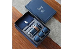 Corporate Anniversary Business Gift Set-Modern Chinese Style Ceramic Gift for Annual Meetings Clients Employees Father's Day Men
