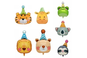 Wholesale Cartoon Cute Cap Animal Aluminum Flim Foil Balloon for Birthday Happy Birthday Party Supplies Decorations Balloons Toy
