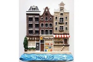 Holland Buildings Netherlands Resin Tourist Souvenir 3D Fridge Magnets Handmade Hand-painted Customized Color & Logo Sculpture