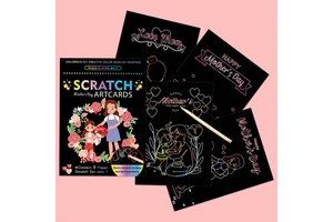 DIY Mother's Day Scratch Art Paper Kit-9 Sheets & Scratch Tool Creative Kids & Adults Craft Gift Family Fun Activity