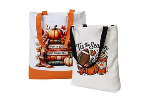 Fall Season Thanksgiving Days Tote Bags Sublimation Polyester Blank Linen Canvas Shopping Bag to Custom Printed
