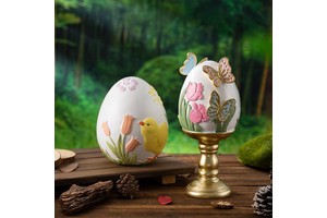 Cross-border New Easter Eggs Home Living Room Desktop Holiday Atmosphere Decoration Resin Crafts Ornaments Butterfly Tulip Chick