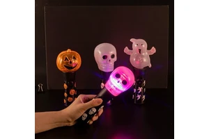 Halloween Chinese New Year Party Spinning LED Wand Pumpkin Skull Ghost Pirate Spooky Party Favors Glowing Hot Selling Adult