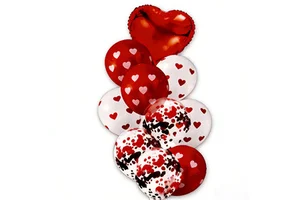 Valentine's Day Gifts Bridal Showers Anniversary Celebration Supplies Love Themed XO Valentine's Day 10-Pack Balloon Set