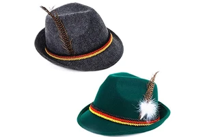OEM/ODM Custom German Beer Festival Party Oktoberfest Hat Tyrolean Robin Hood Bavarian Felt Fedora Hats