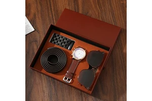 Men's Business Gift Set for Holidays Belt Watch Sunglasses High-End Welcome Gifts for Father's Day