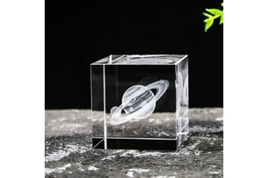 Customized Eco-friendly Crystal Cube Ornament Creative 3D Inner Carving Cloud Galaxy Planet Crafts Mother's Day Christmas