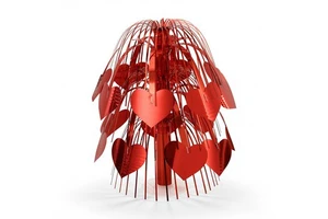 Wholesale Red Metallic Heart Tinsel Table Tree Valentine's Day Table Centerpiece for Celebration Dinner Wedding Table Decor
