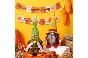New Harvest Festival Thanksgiving Child Polyester Gnome Figurines Maple Leaf Rudolph Faceless Old Man Dolls