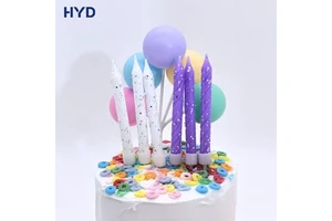 2026 Colorful Spiral Birthday Cake Toppers Mini Stick Shaped Eco-Friendly Glitter Handmade Graduation Easter New Year Party