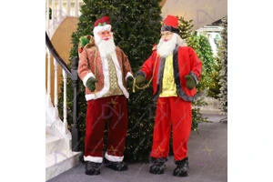 Life Size Santa Cruz Outdoor Electrical Singing Dancing Ornaments Musical Bluetooth 6ft Christmas Santa Claus for Shopping Mall