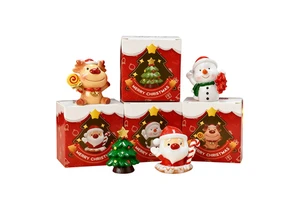 Christmas Creative Small Gifts Mini Cute Animal Christmas Tree Tabletop Ornaments Epoxy Resin Sculpted Decoration Gifts Elderly