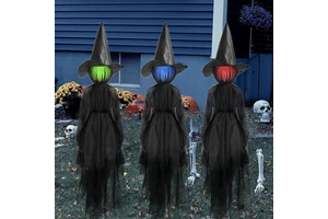 Halloween new product: Three hand-holding female ghosts and witches, light-sensing props for scene decoration