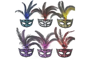 Cross Border Halloween Ball Party Festival Performance Venice Plated Lace Feather Mask