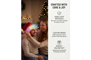 GCC Christmas Hats with Lights LED Red Xmas Plush Santa Hat Customized Festival Party Hat