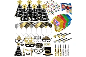 Happy New Year Party Cone Hat, Glasses, Party Horn, Suitable for Children and Adults As Party Gifts