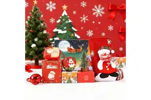 Fancy Eco-friendly Digital Printed Energetic Youthful Cross-Border Lighted Santa Claus Snowman Crystal Ball Paper Gift Set