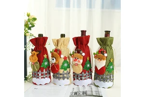 2026 Christmas Decoration Cute Old Man Snowman Fence Tote Bag Candy Gift Drawstring Pocket Kids Holiday Gift Reusable Factory