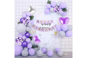Purple Disposable Unicorn Birthday Decorations Set Kid-Friendly Party Supplies for Weddings and Girl's Parties