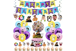Nicro Bad Bunny Theme Birthday Party Supplies Boy and Girl Birthday Decoration Adult Birthday Party Music Party Decoration