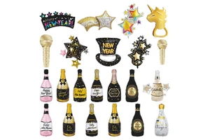 Mini Inflatable Happy New Year Printed Balloons Air-Filled Ship Pattern Toys and Festival Decorations Professional Balloons