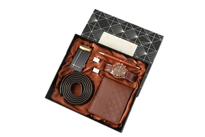 Valentine's Day Men's Gift Exquisite Promotional Watch Belt Wallet Business Souvenir Gift Set Leather/Pu Leather Luxury Gift