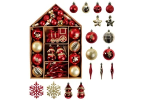 Mixed Color Indoor/Outdoor DIY Christmas Tree Top Decoration Set Handmade Plastic Balls in Circle Shape for Christmas