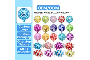 18-Inch Lollipop Shaped Balloons Candy Aluminum Foil Balloon Multiple Colors For Birthday & Christmas Party Decoration