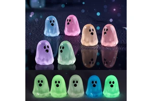 3D New Halloween Glowing Ghost Monster Garden Decor Miniature Statue Luminous Mini Resin Ghost Doll Ornaments