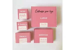 Free Sample Custom Logo Pink Color Cosmetic Kraft Corrugated Paper Boxes Portable Eco-Friendly Elegant Shipping Mailer Box