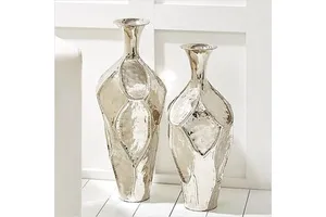 Large contemporary design metal flower vase for event decoration luxury homes or five star hotel interiors decor