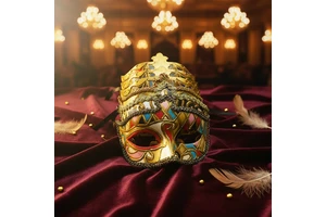 Carnival Masquerade Masks Classic Style Plastic & Fabric Silk Screen Printed Unisex Party Decoration for Mexican Theme Carnivals